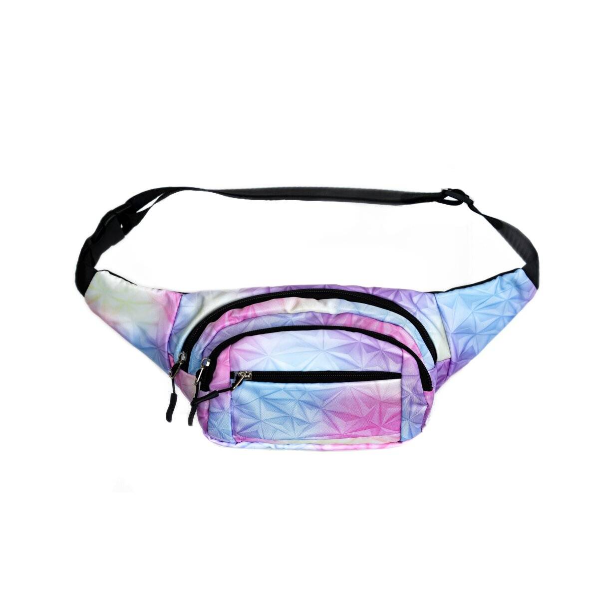 Borsa a tracolla/marsupio in poliestere con 3 scomparti, chiusura a zip sicura, design 8-0