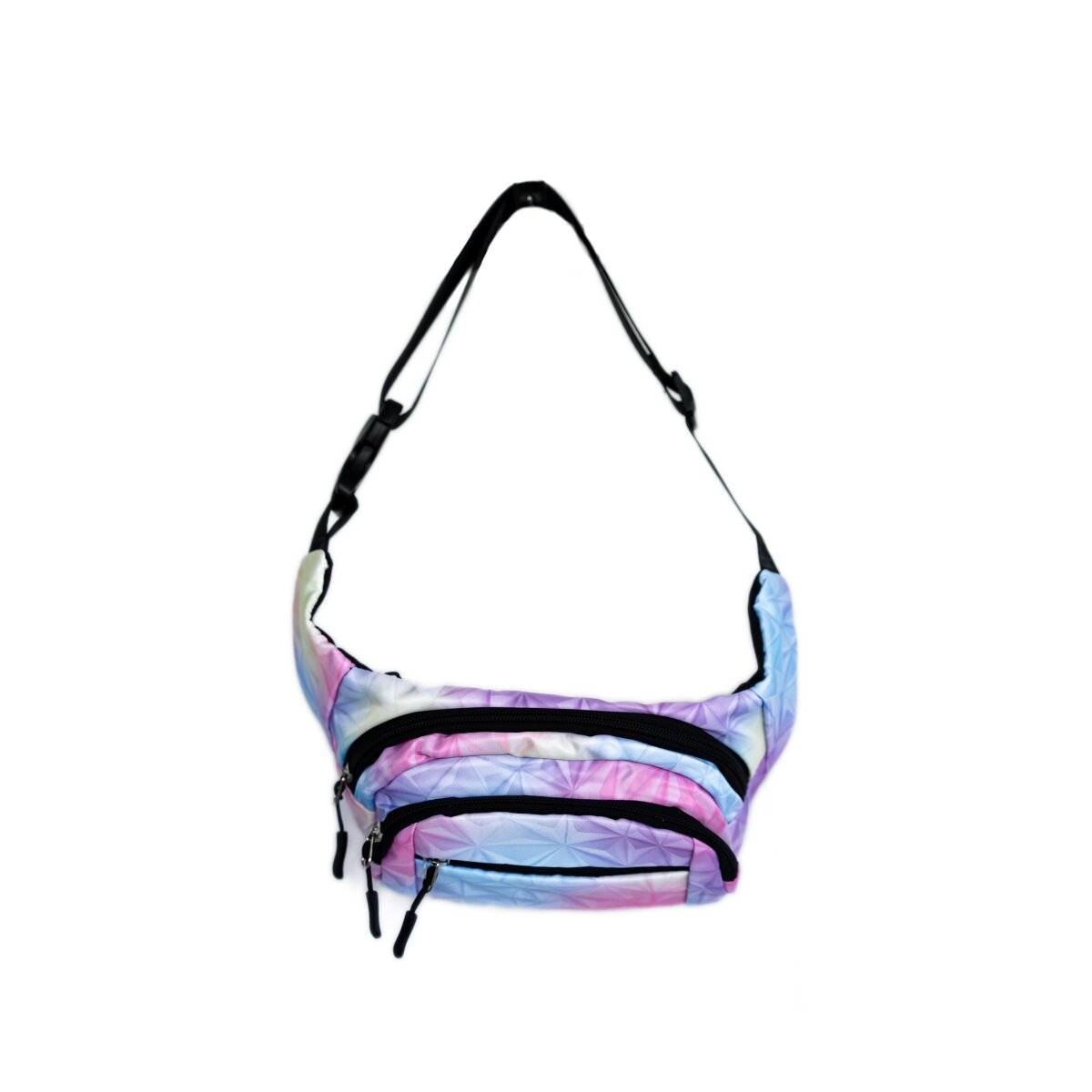 Borsa a tracolla/marsupio in poliestere con 3 scomparti, chiusura a zip sicura, design 8-1