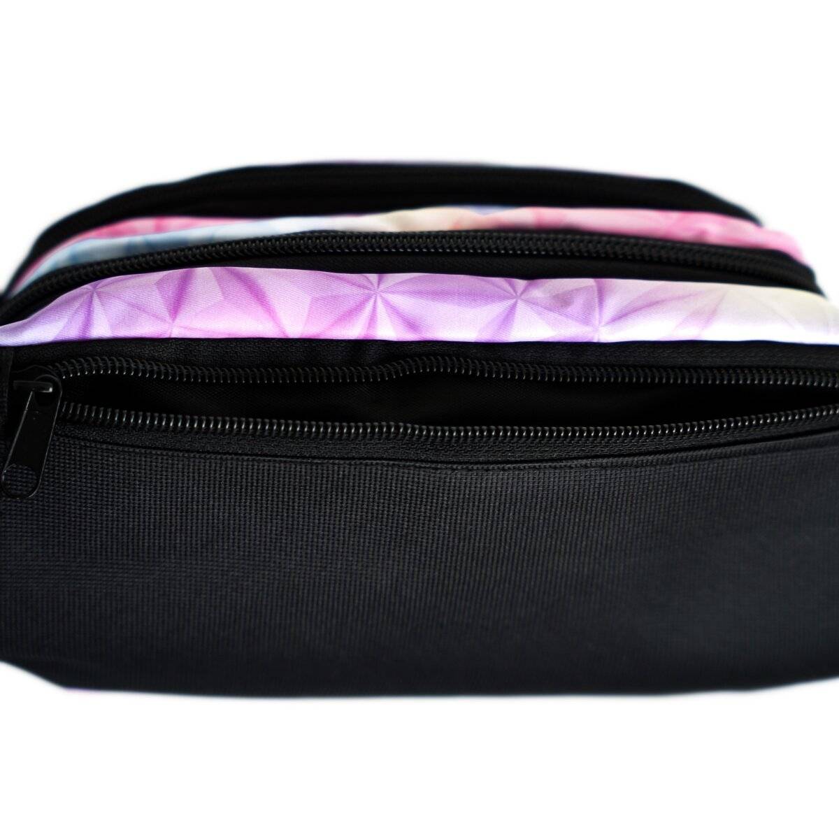 Borsa a tracolla/marsupio in poliestere con 3 scomparti, chiusura a zip sicura, design 8-2