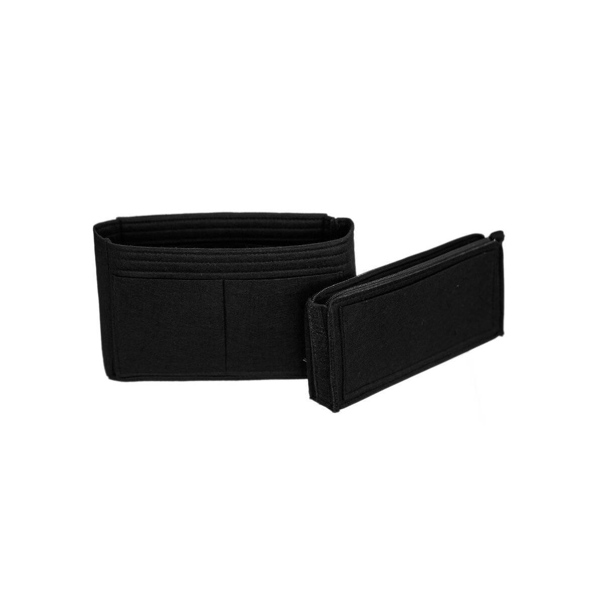 Inserto organizer in feltro per borse con scomparti, nero, taglia S-1
