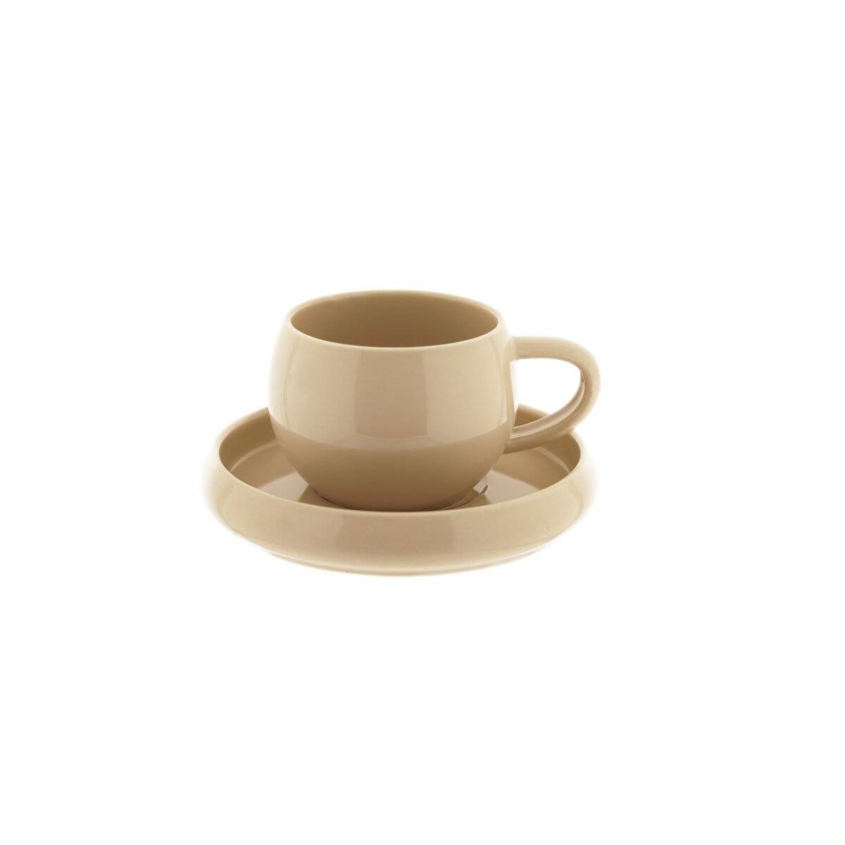 Set di 12 tazzine da caffè Lissa Bonna color beige con piattini, 215 ml-0
