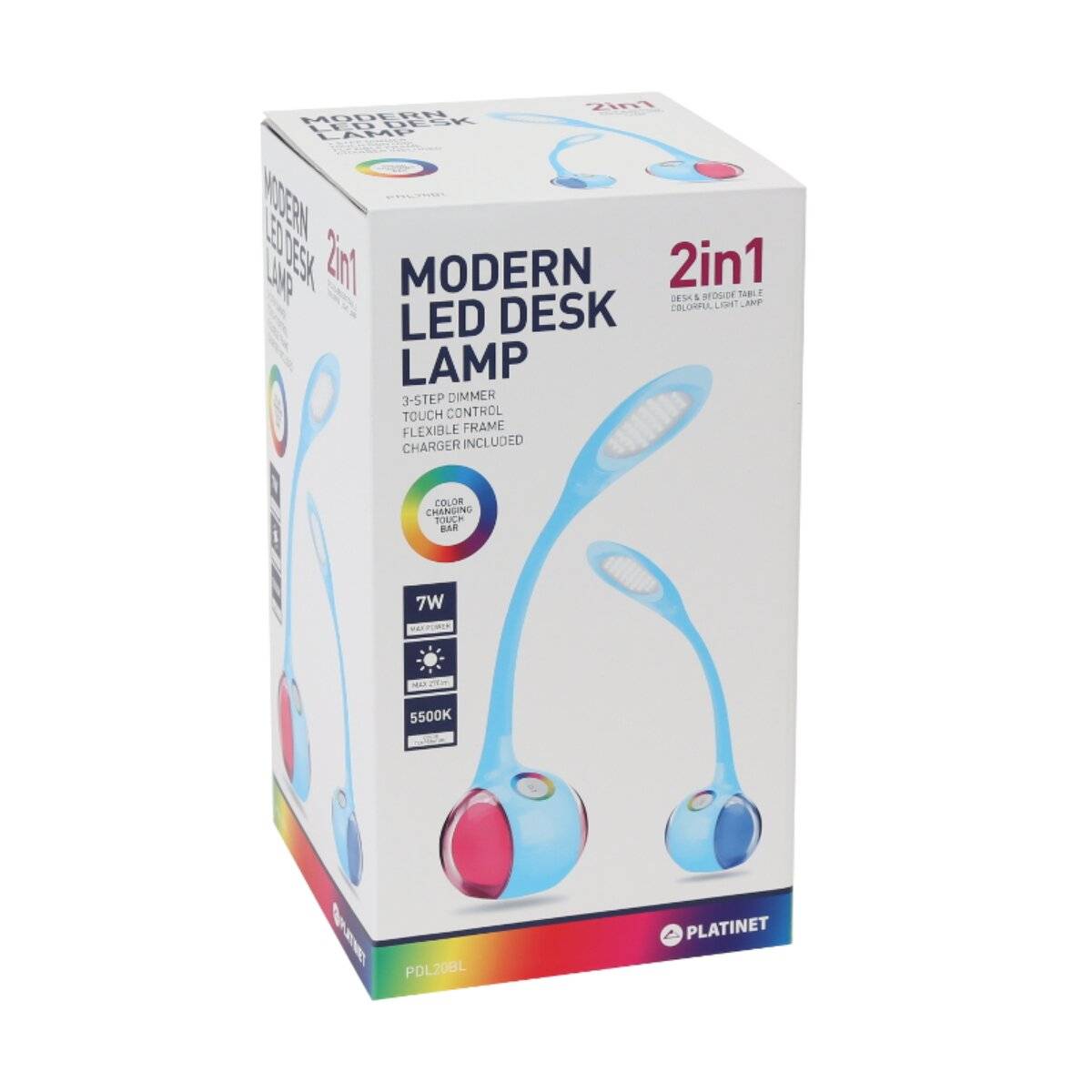 Lampada da scrivania a LED Platinum PDL20 da 6W con luce notturna blu-2
