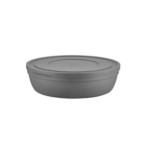 Contenitore piatto con coperchio, 1,8 l - salvaspazio e versatile, grigio