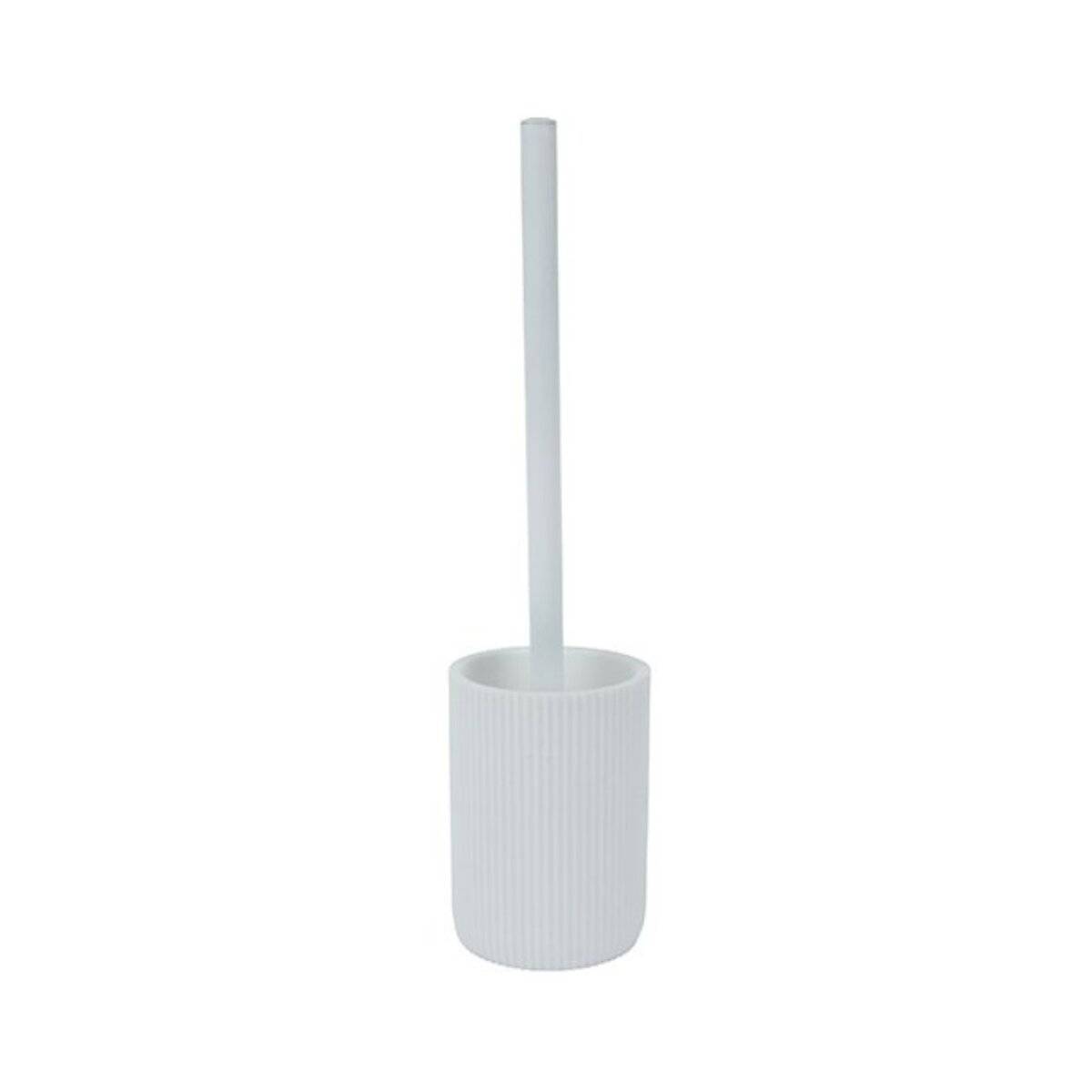Scopa per WC Samos con manico in acciaio inox - Accessorio bagno moderno, bianco-0