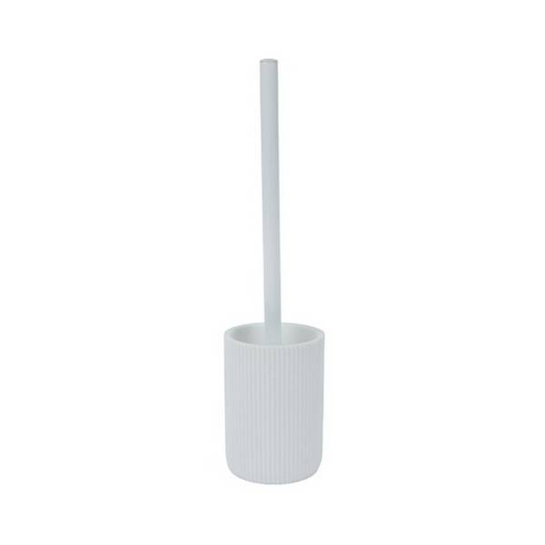 Scopa per WC Samos con manico in acciaio inox - Accessorio bagno moderno, bianco