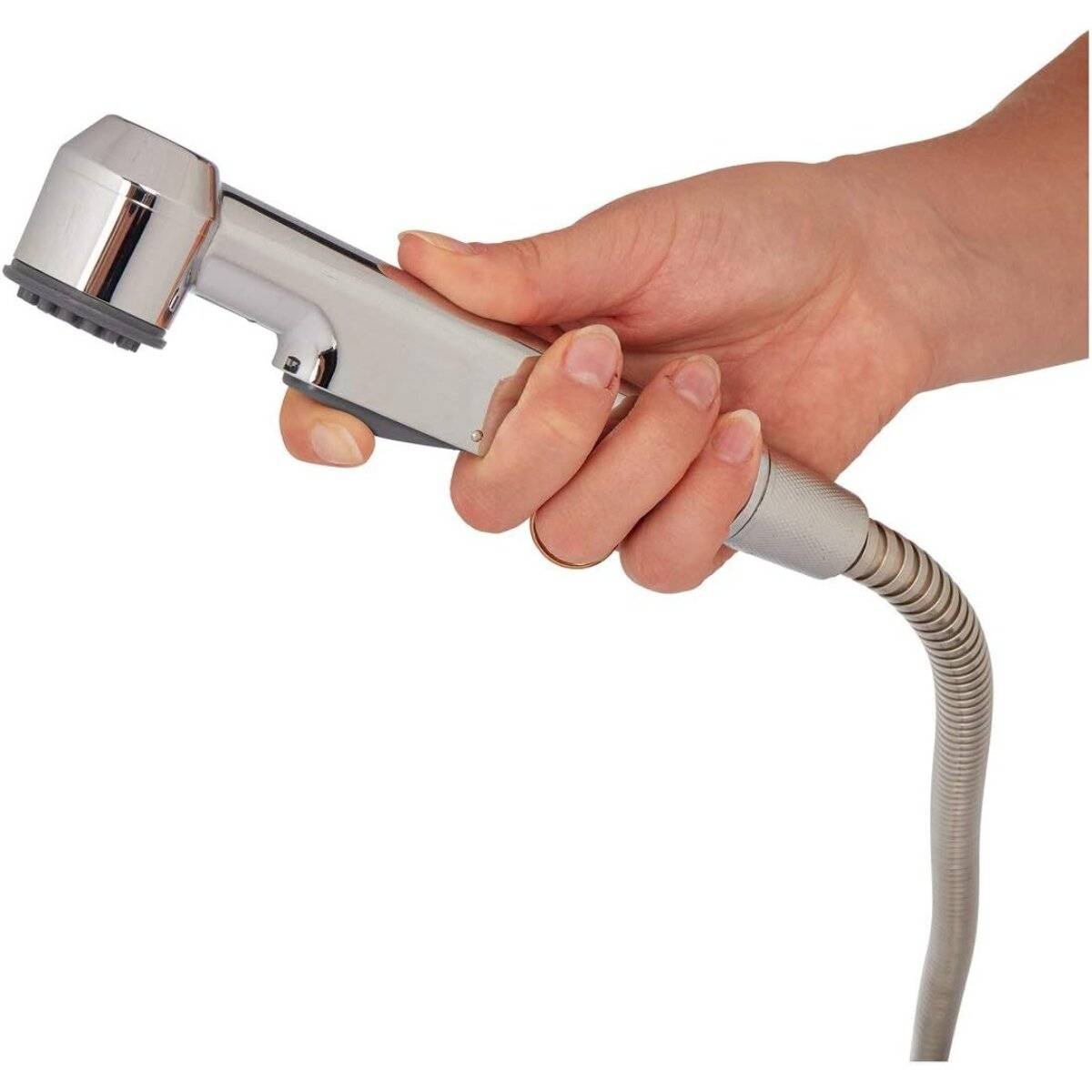 Doccetta piccola Ridder con interruttore, cromata, Ø 3,2 cm, soffione con supporto a parete-2