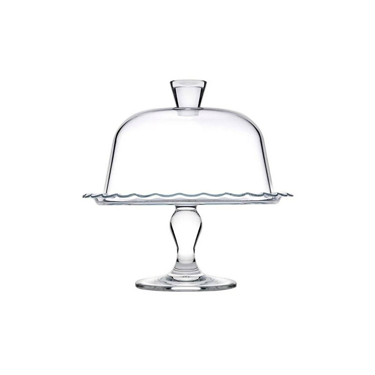 Piatto da portata Pasabahce Petite Patisserie con cupola - 26,5 x 26 cm-0