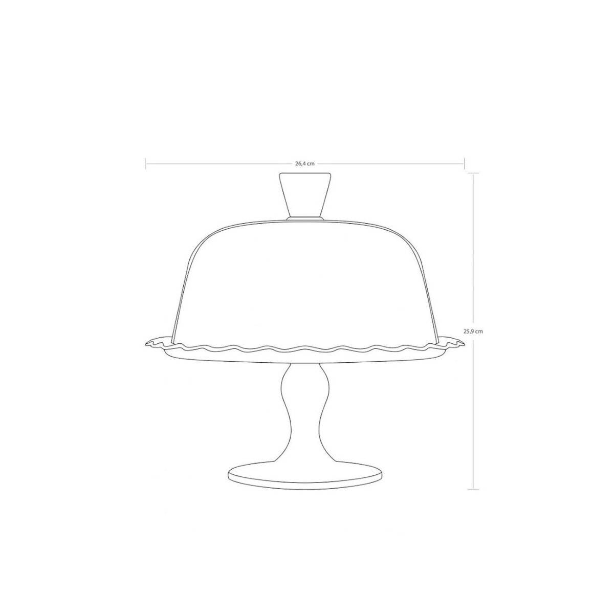Piatto da portata Pasabahce Petite Patisserie con cupola - 26,5 x 26 cm-2