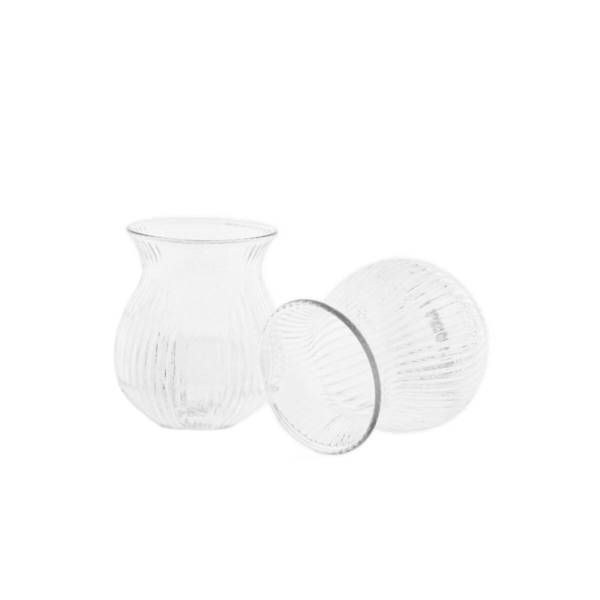 Mini bicchieri da tè, 100 ml - set da 6 pezzi con design a coste-0