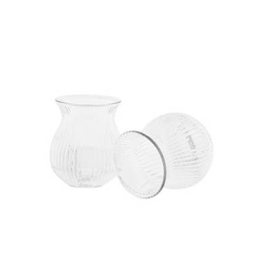 Mini bicchieri da tè, 100 ml - set da 6 pezzi con design a coste