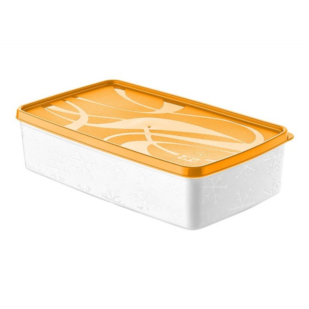 Contenitore per alimenti Alaska con funzione di congelamento rapido - contenitore per congelatore, 2000 ml, arancione-0