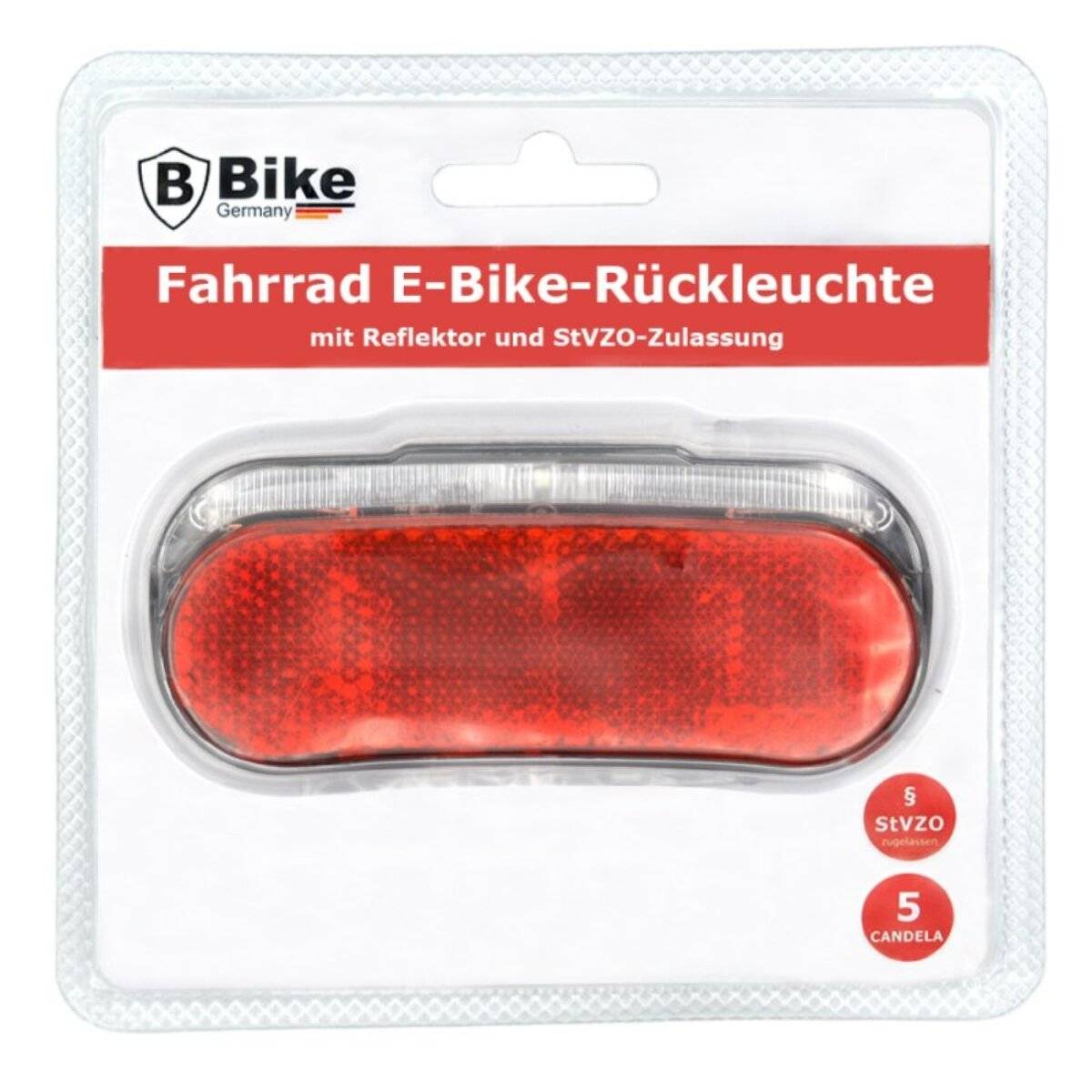 Fanale posteriore a dinamo per bicicletta elettrica con luce di posizione e catarifrangente - Omologato StVZO-1