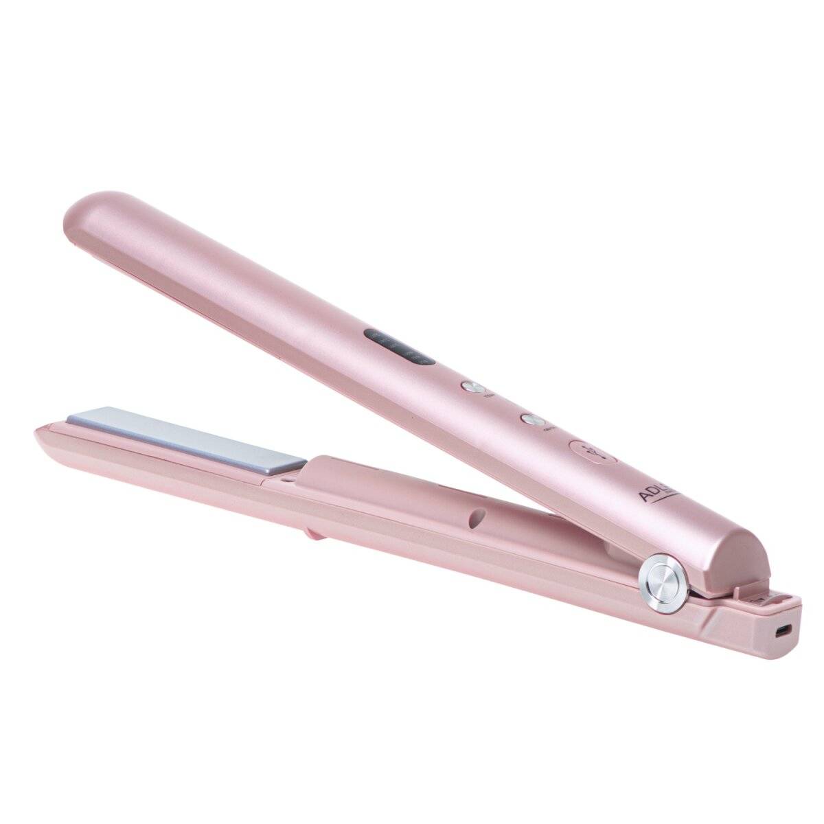 Piastra per capelli senza fili Adler AD 2327 con 3 impostazioni di temperatura e display a LED - Rosa-0