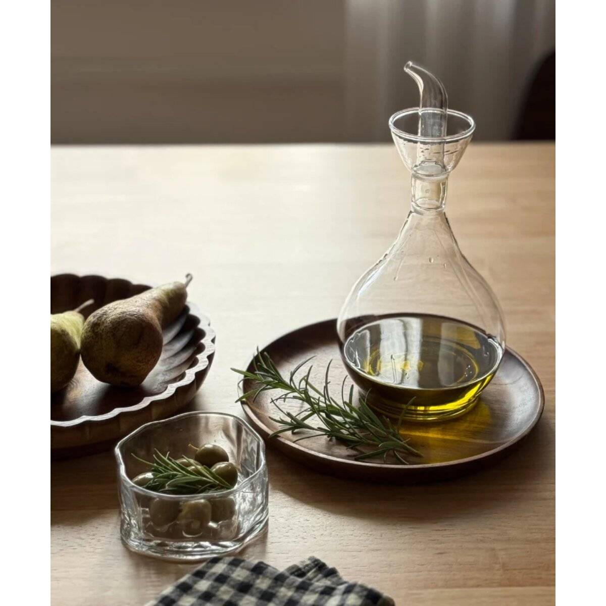 Flacone per olio Clara con beccuccio in vetro borosilicato - 1000 ml-1