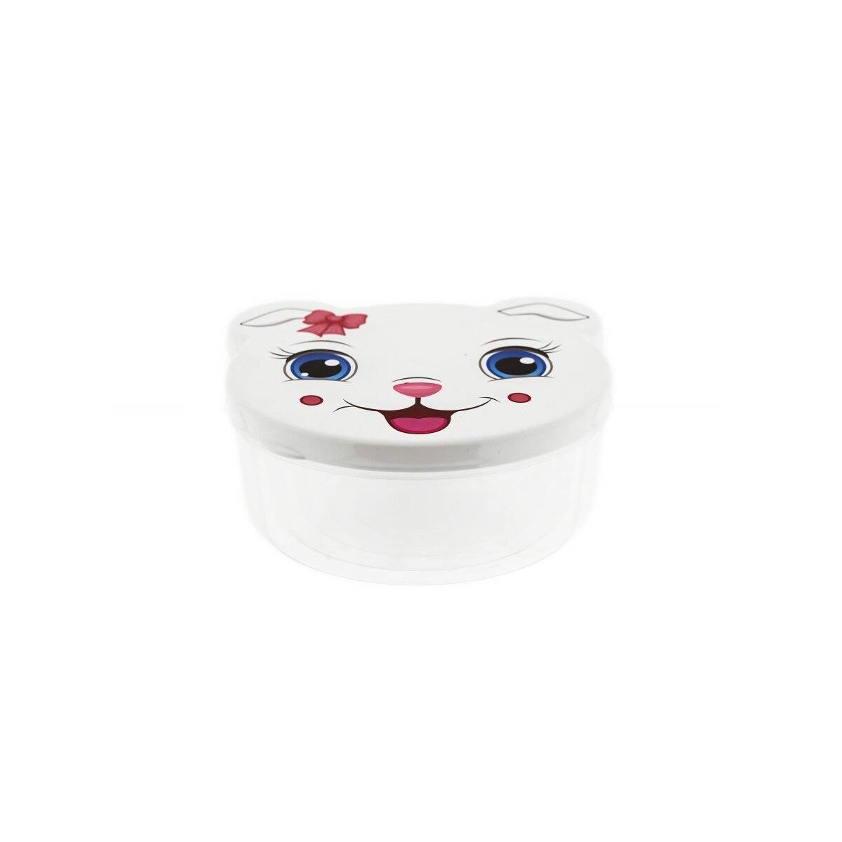 Contenitori per bambini - set da 4 con motivi di animali, senza BPA e impilabili, gatto (bianco)-1