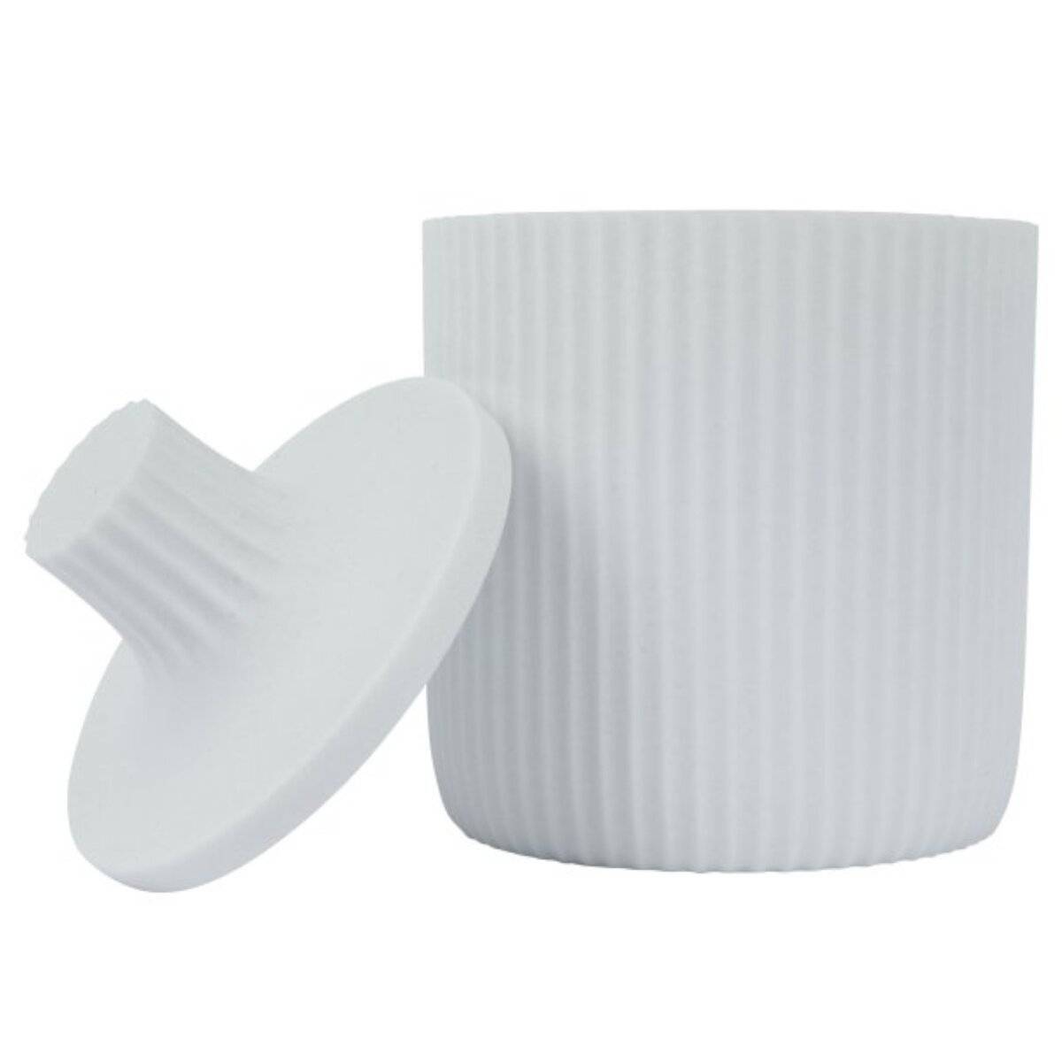 Scatola portaoggetti Samos - Organizer da bagno con coperchio, colore bianco-1