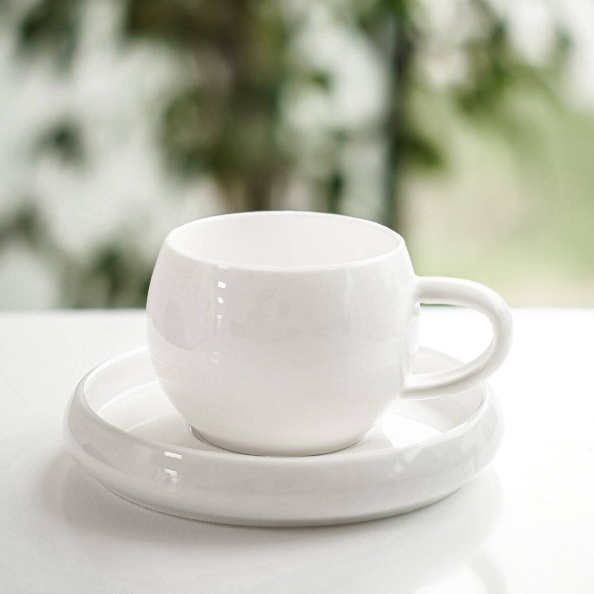Set di 12 tazze e piattini da caffè Lissa Bonna, colore bianco, 215 ml.-2