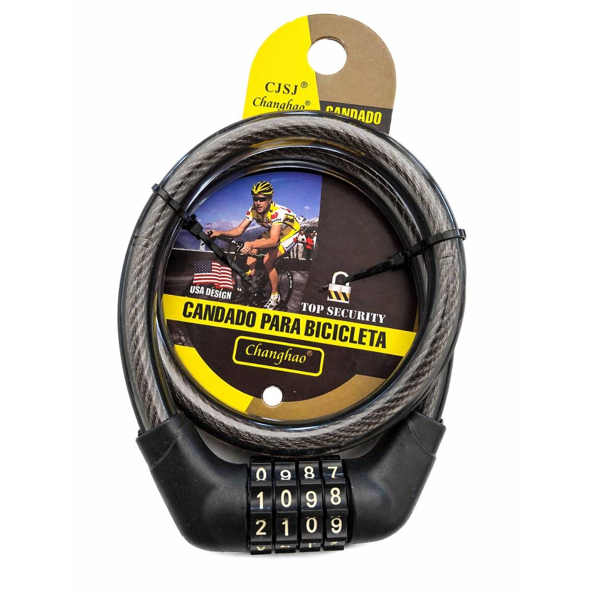 Lucchetto per bicicletta, lucchetto a combinazione, lucchetto a cavo con combinazione numerica, 12 mm x 550 mm-0