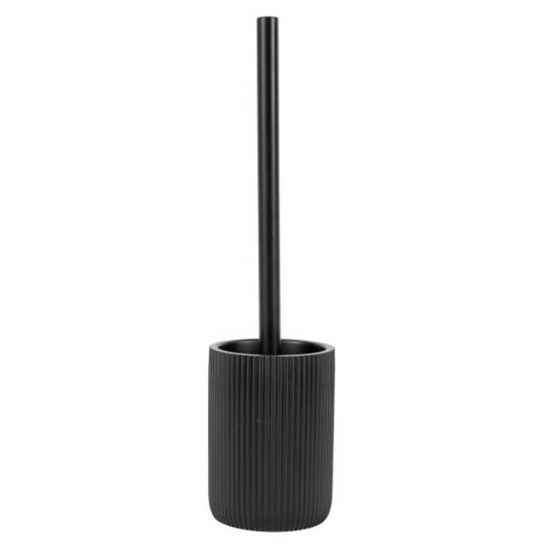 Scopa per WC Samos con manico in acciaio inox - Accessorio bagno moderno, nero