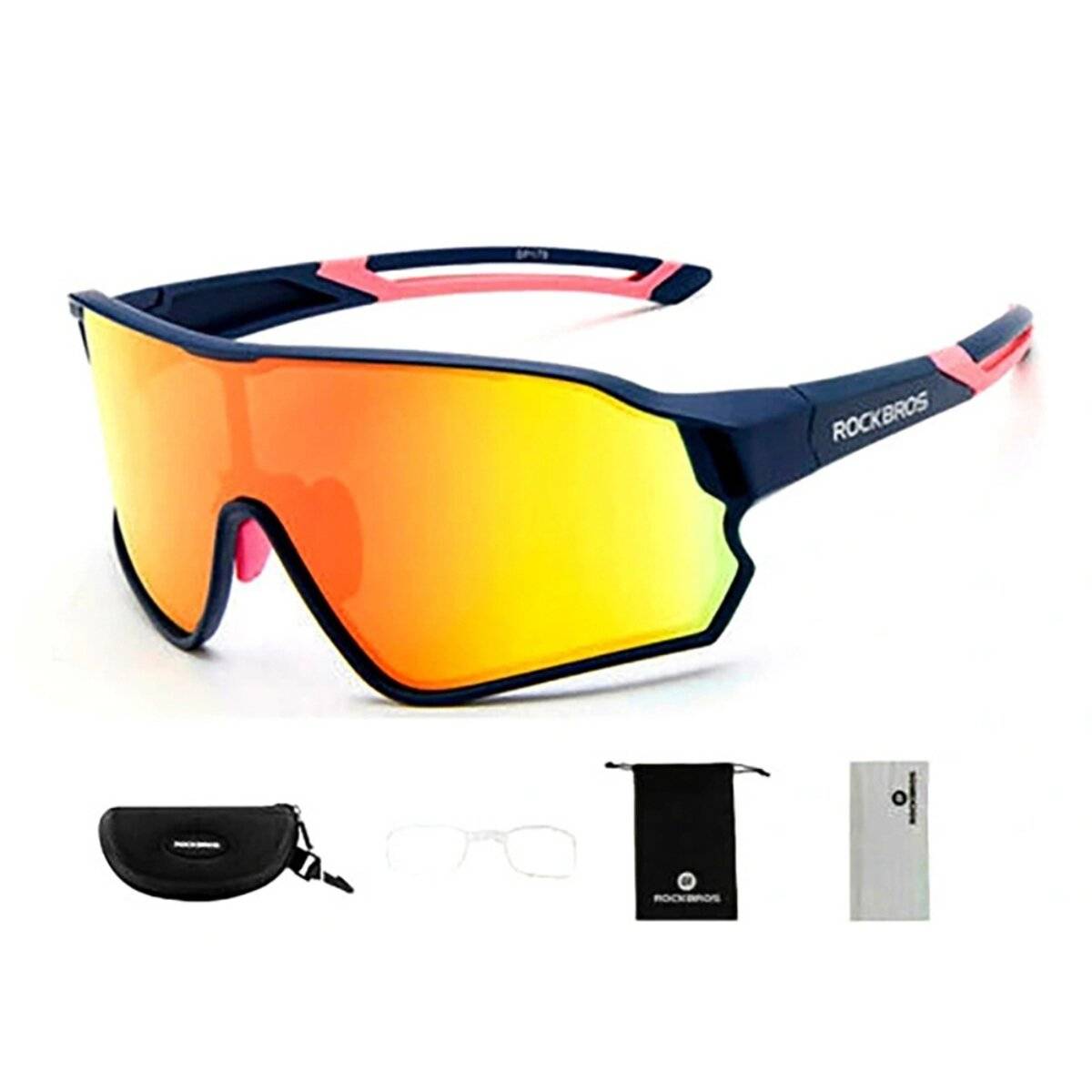 Occhiali da ciclismo polarizzati Rockbros 10134PL - Blu e rosa-1