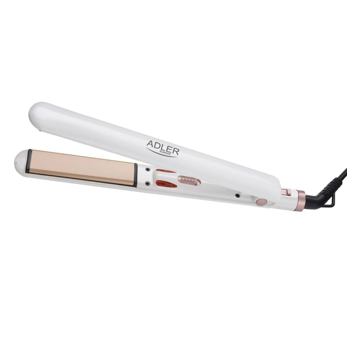 Piastra per capelli Adler AD 2317 con piastre in ceramica, ideale per viaggi e uso quotidiano, 200W-0