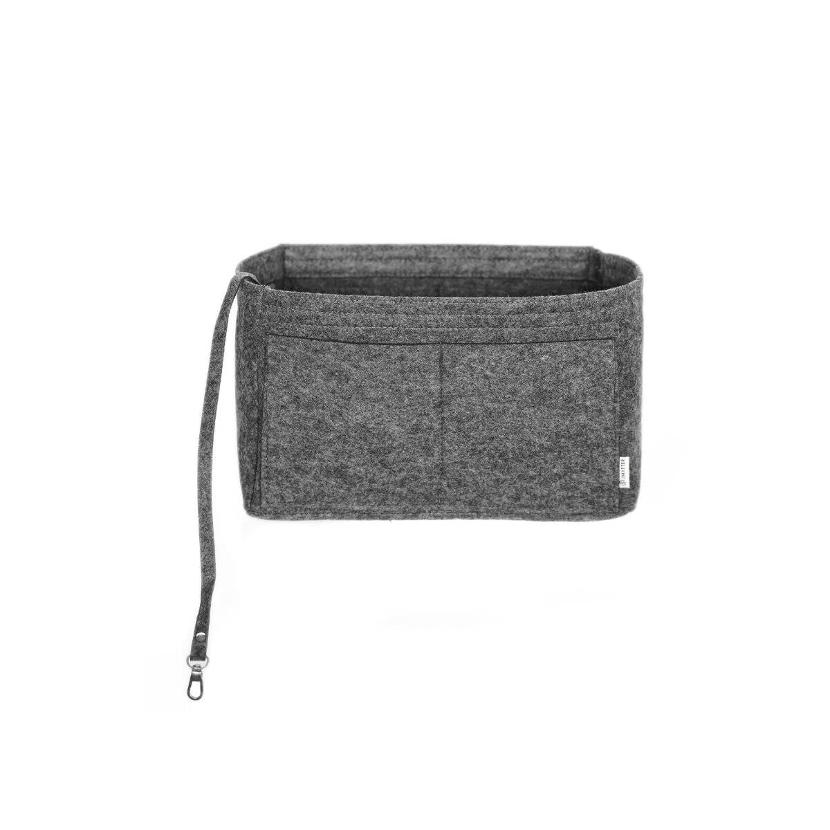 Inserto organizer in feltro per borse con scomparti, grigio, medio-0