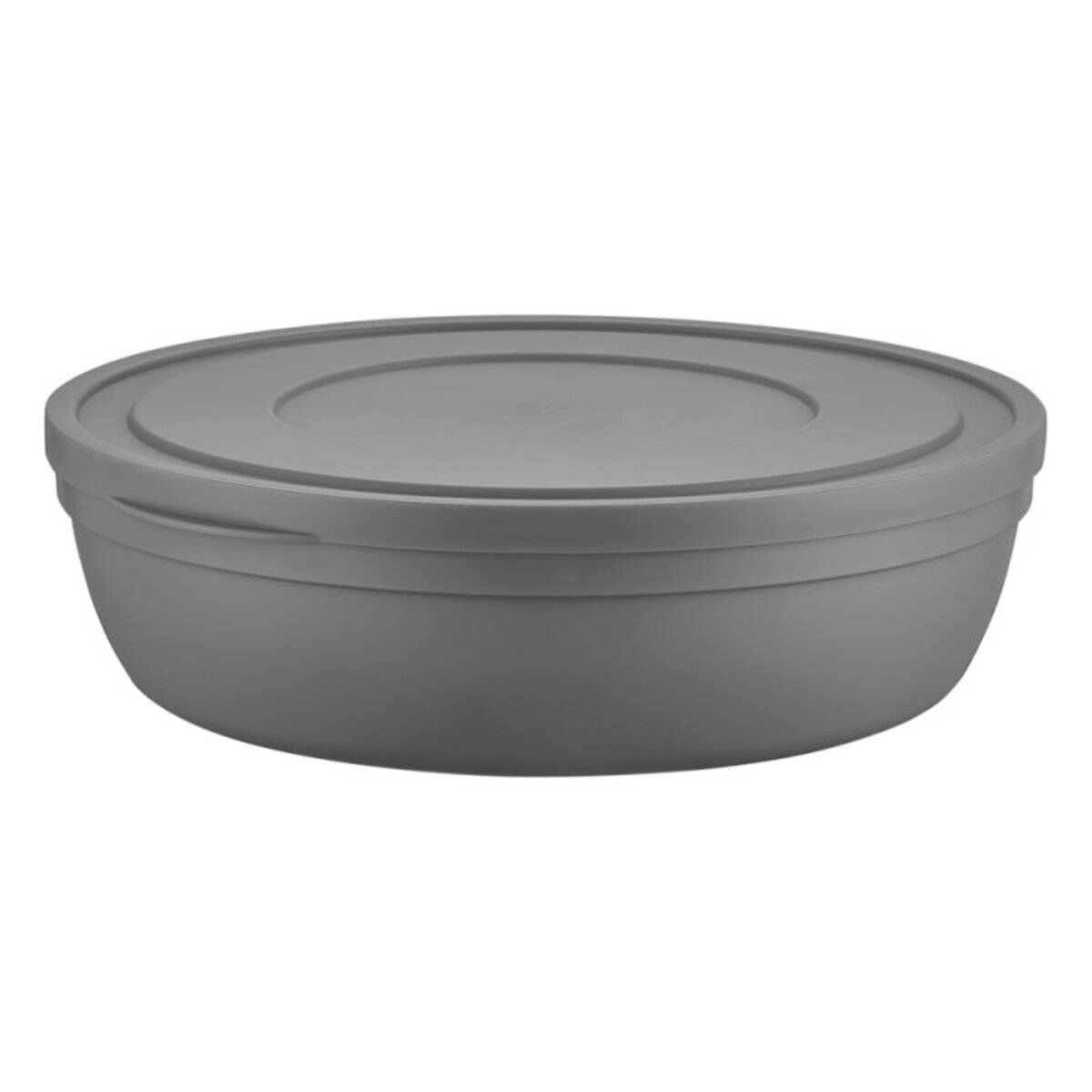 Contenitore piatto con coperchio, 6,0 l - salvaspazio e versatile, grigio-0