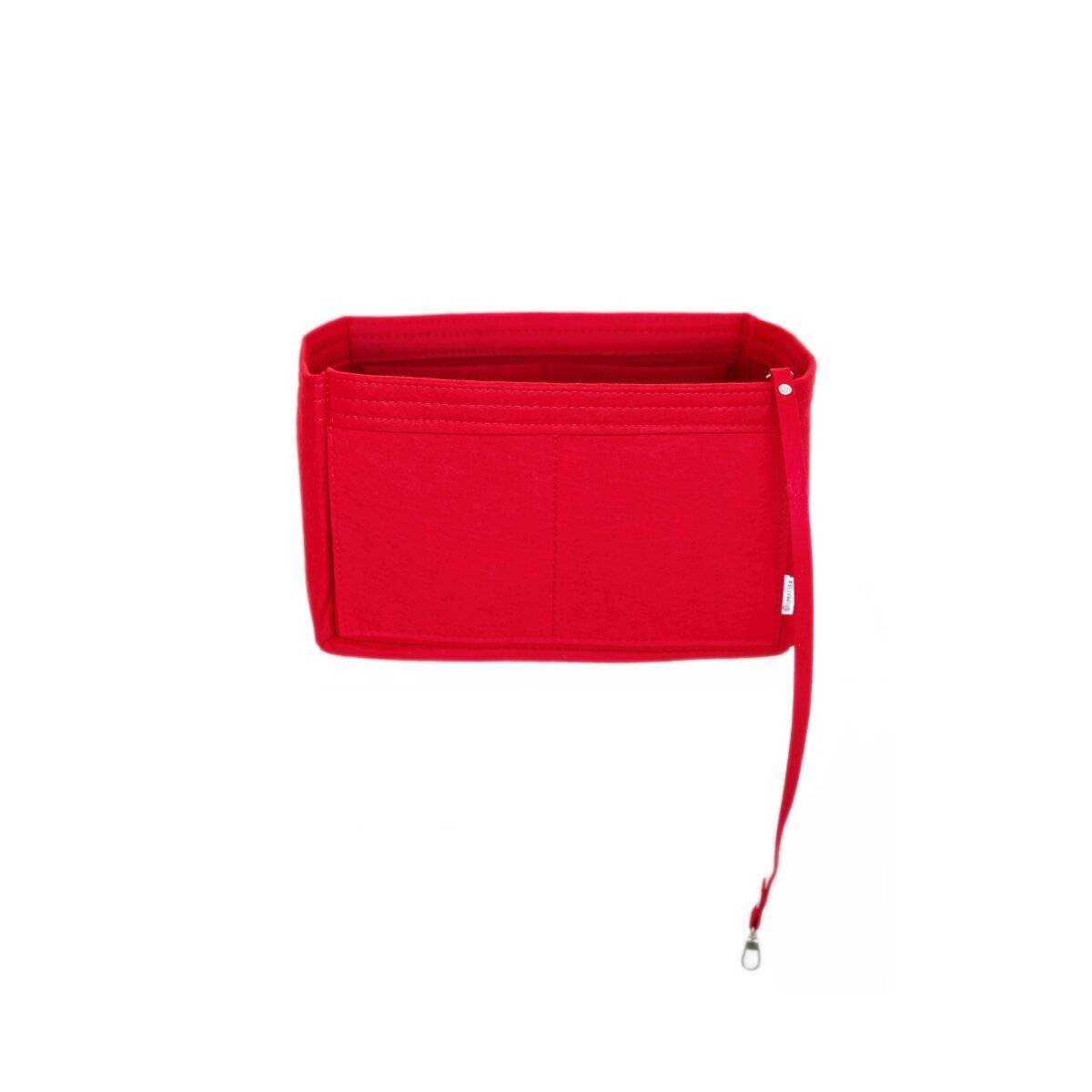Inserto organizer in feltro per borse con scomparti, rosso, medio-0