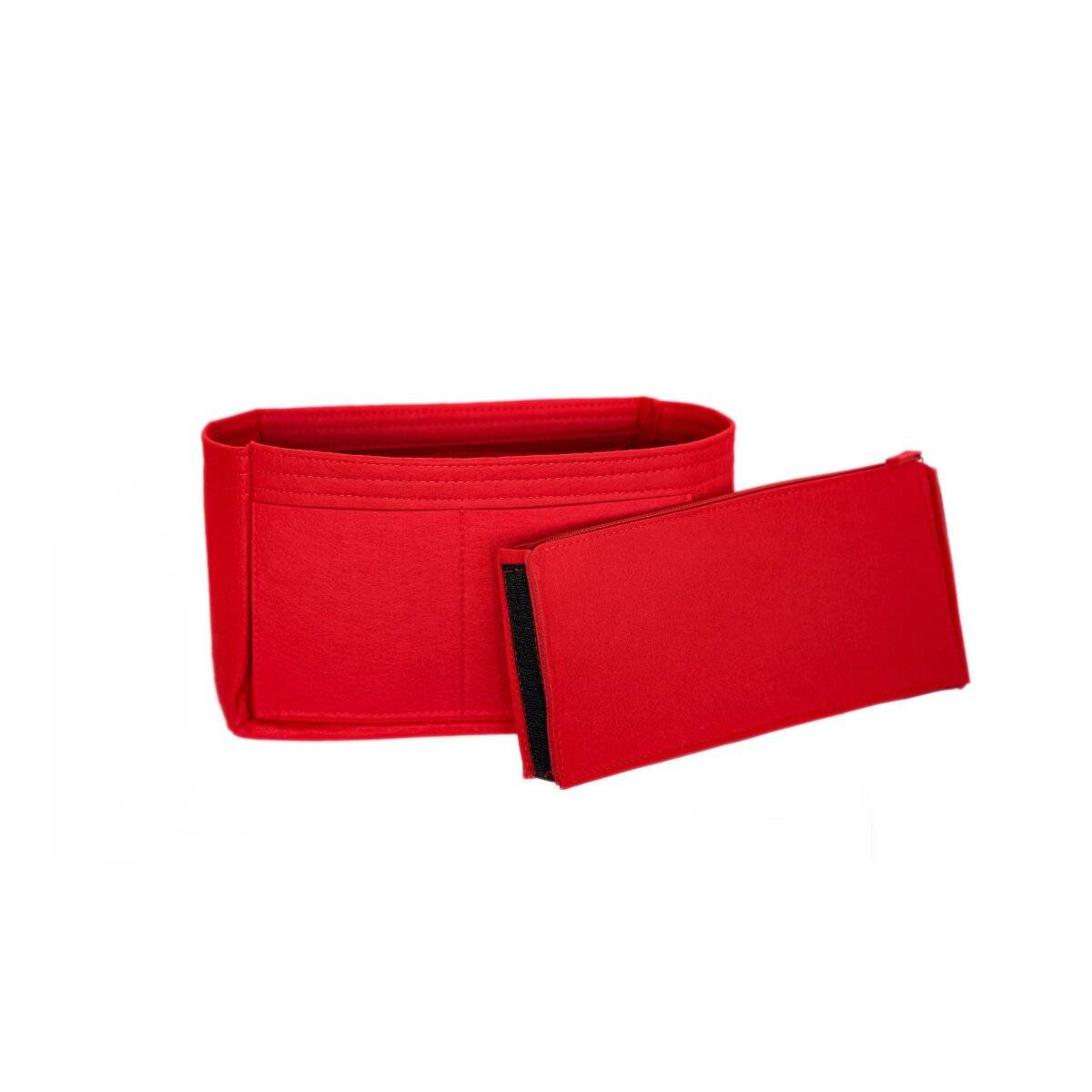 Inserto organizer in feltro per borse con scomparti, rosso, medio-2