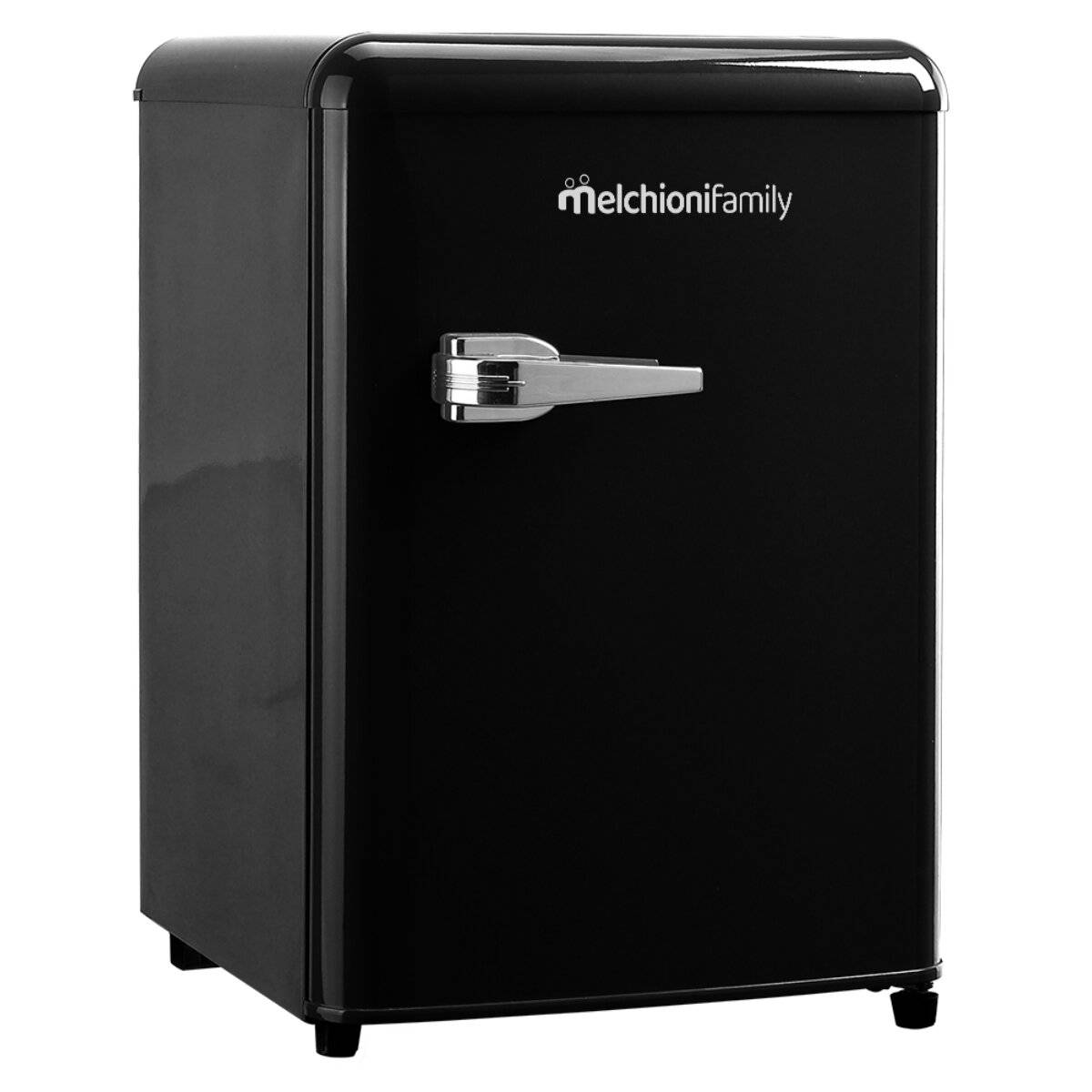 Mini frigorifero Melchioni 45L stile retrò con scomparto congelatore, compressore silenzioso, colore nero.-0
