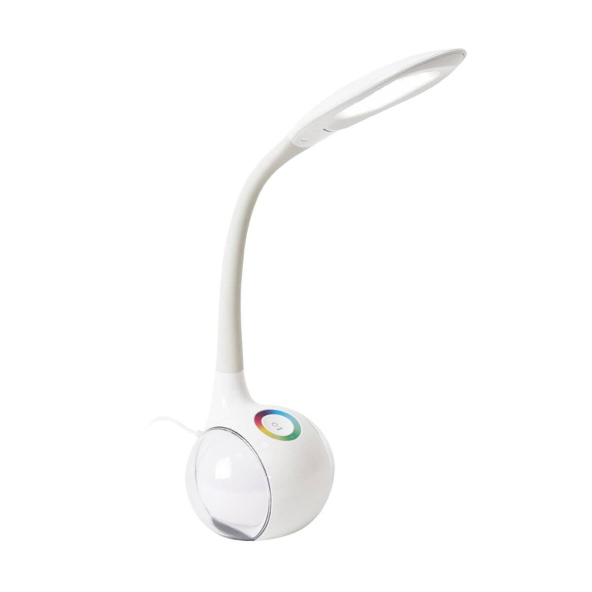 Lampada da scrivania a LED Platinum PDL20 da 6W con luce notturna, colore bianco.-0