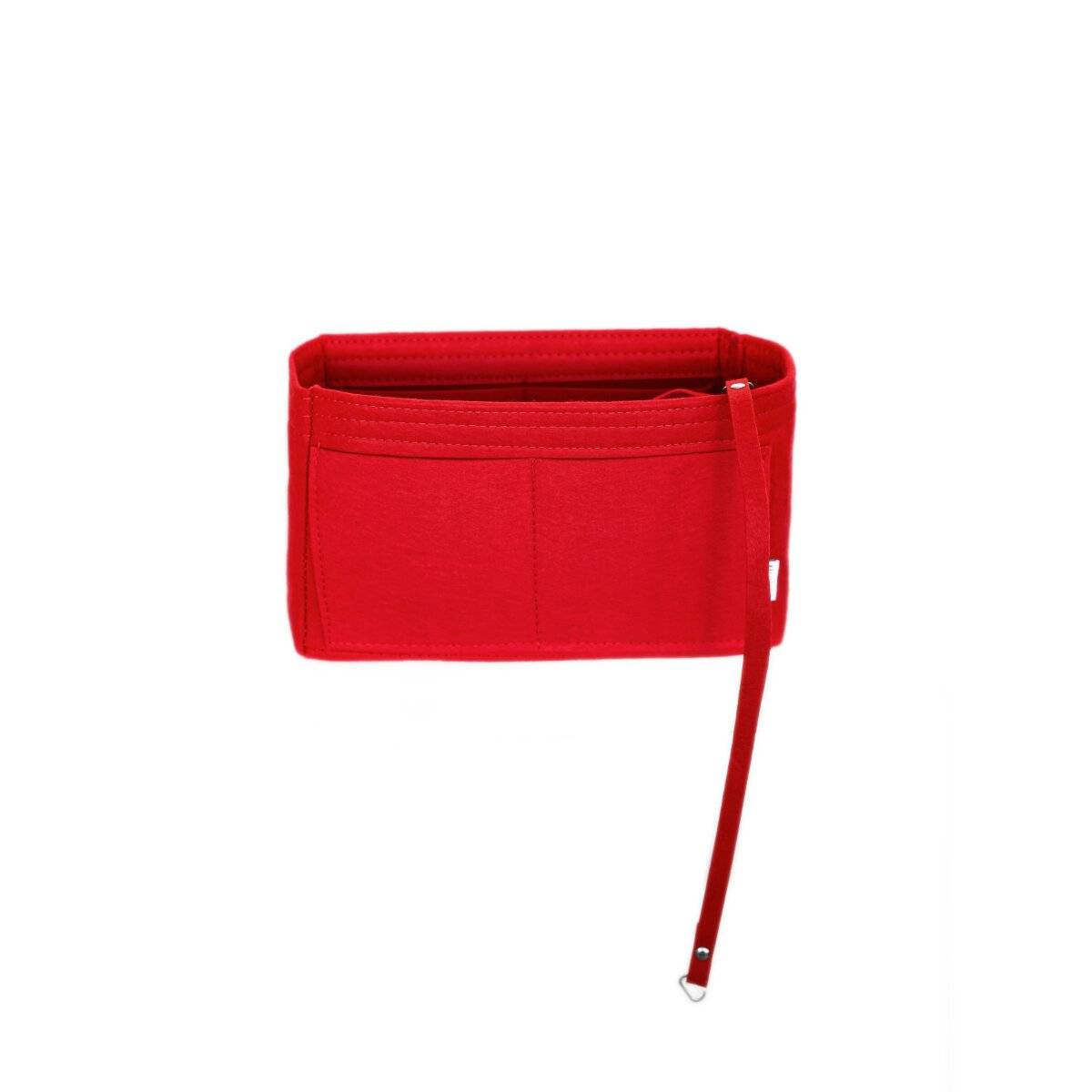 Inserto organizer in feltro per borse con scomparti, rosso, taglia S-0