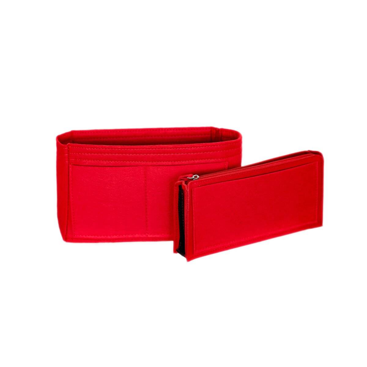 Inserto organizer in feltro per borse con scomparti, rosso, taglia S-2