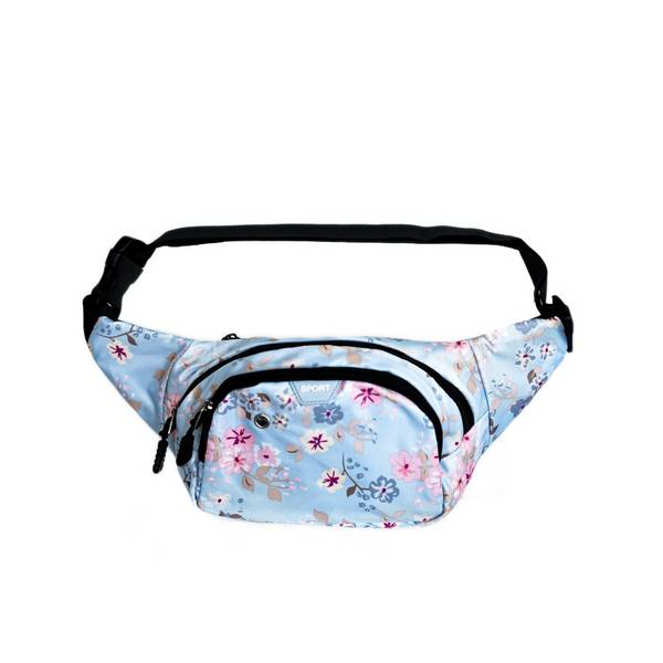 Borsa a tracolla/marsupio in poliestere con 3 scomparti, chiusura a zip sicura, design 6