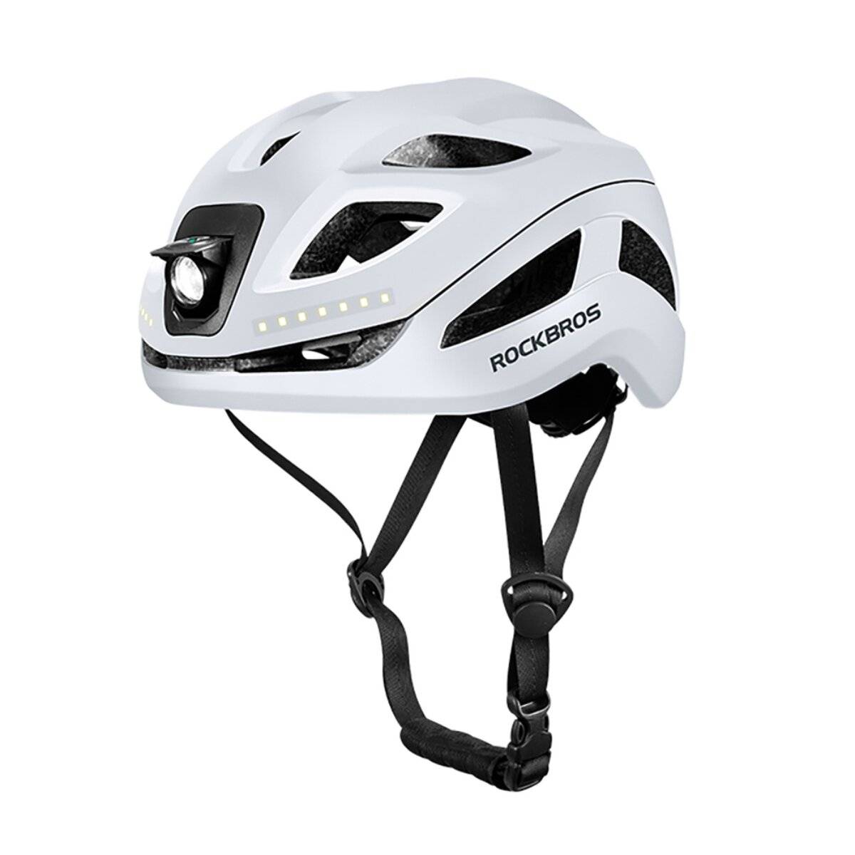 Casco da ciclismo Rockbros ZK-077 con illuminazione multidirezionale integrata, taglia 57–61 cm, bianco-0