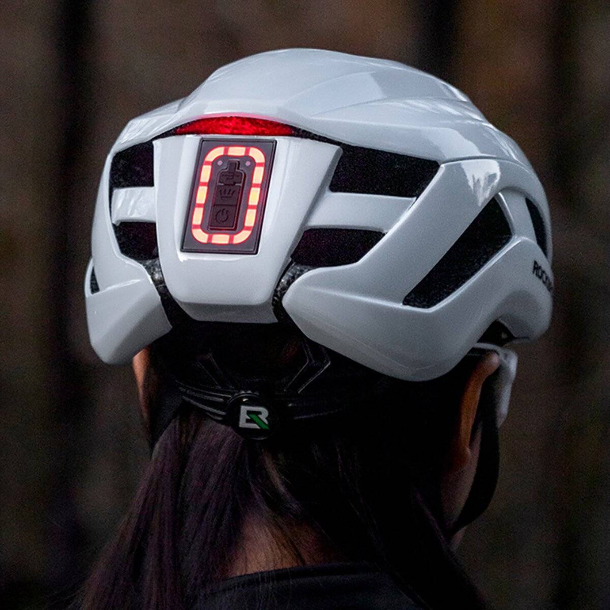 Casco da ciclismo Rockbros ZK-077 con illuminazione multidirezionale integrata, taglia 57–61 cm, bianco-2