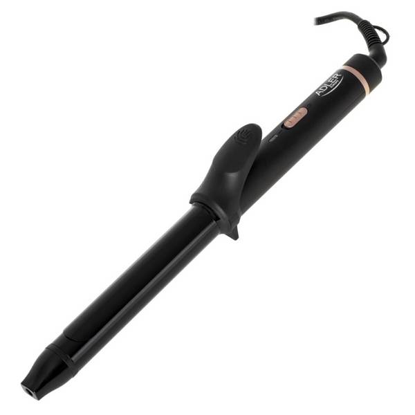 Ferro arricciacapelli Adler AD 2115 con rivestimento in ceramica, clip e cavo girevole - Nero-Oro