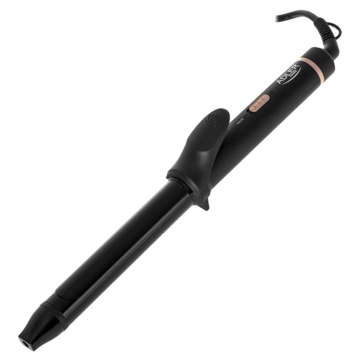 Ferro arricciacapelli Adler AD 2115 con rivestimento in ceramica, clip e cavo girevole - Nero-Oro-0