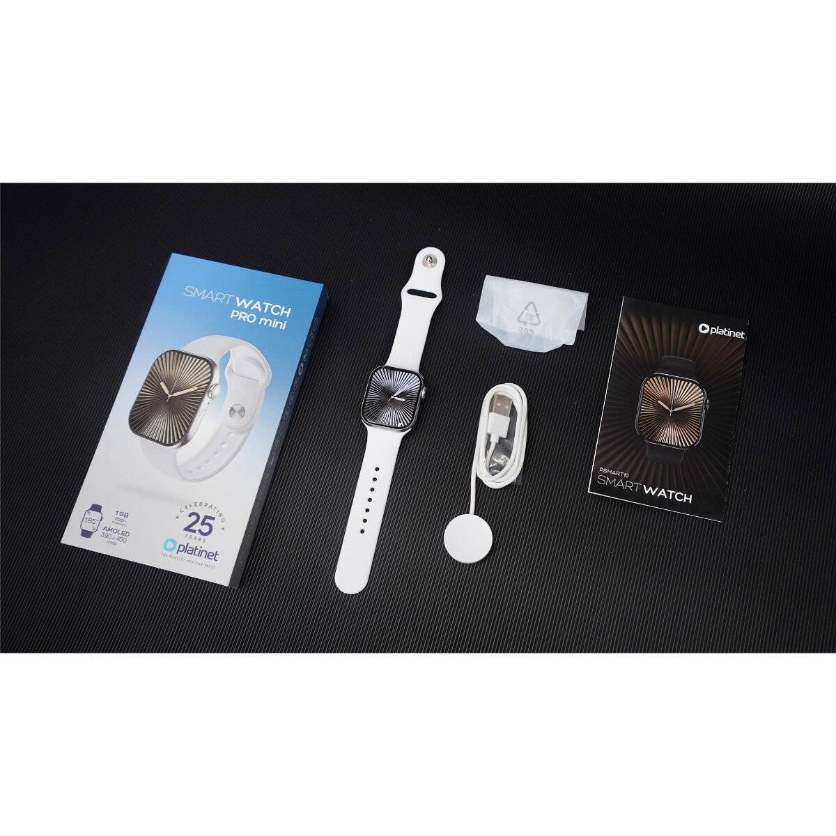 Smartwatch Platinum AMOLED da 1,85 pollici con Bluetooth e fitness tracker, colore argento.-4