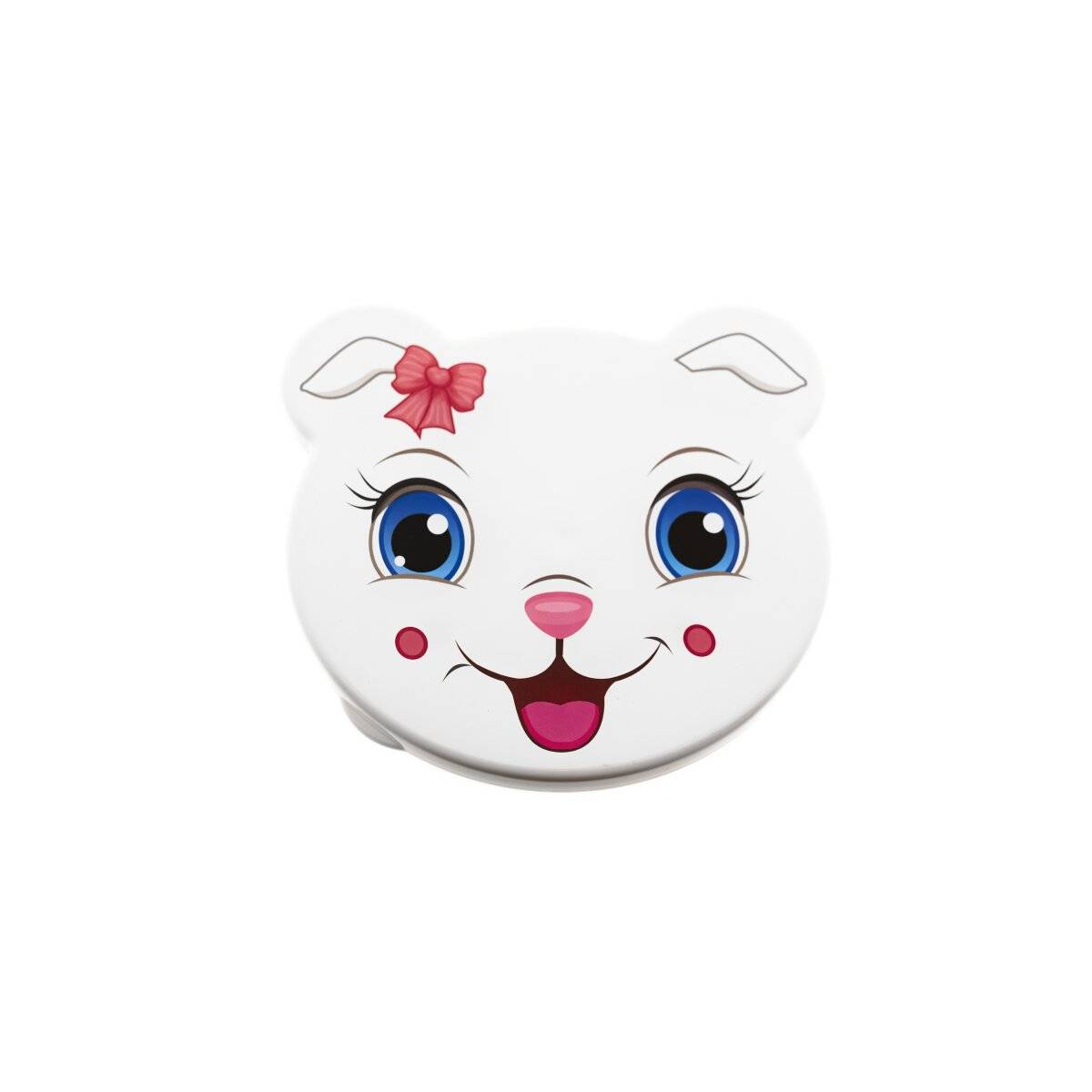 Contenitori per bambini - set da 4 con motivi di animali, senza BPA e impilabili, gatto (bianco)-2