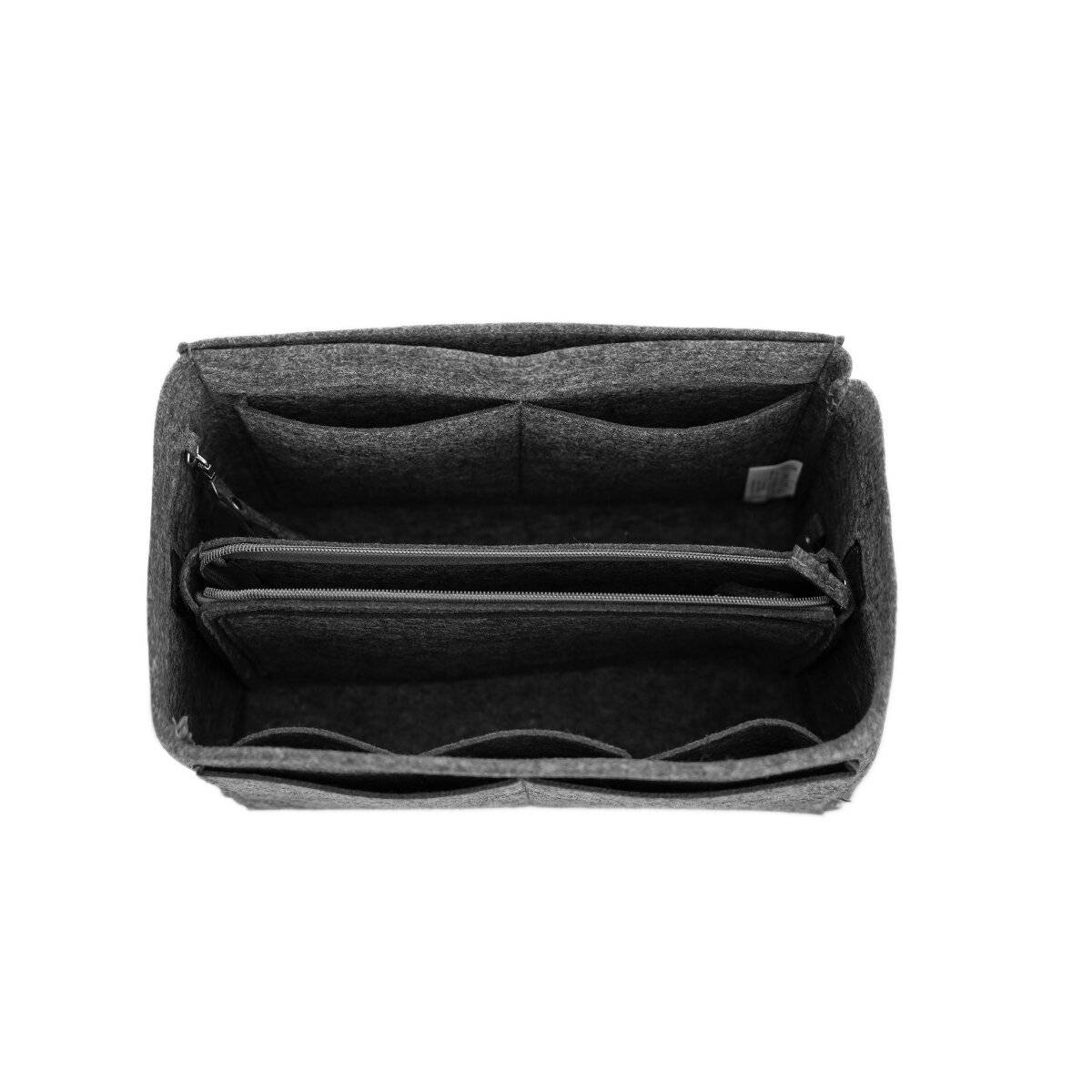 Inserto organizer in feltro per borse con scomparti, grigio, medio-2