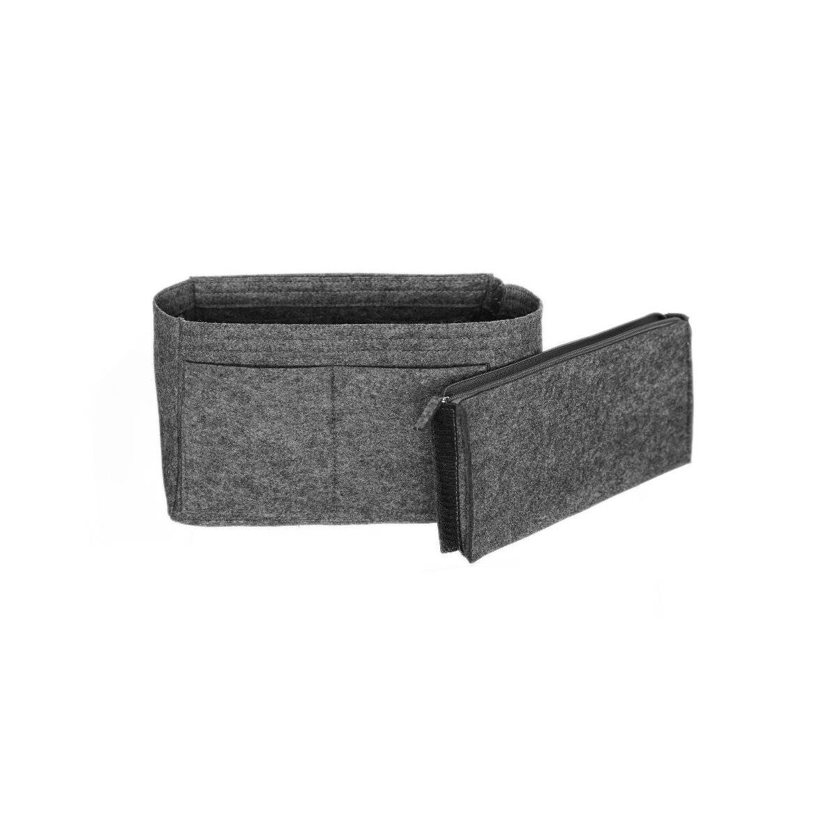Inserto organizer in feltro per borse con scomparti, grigio, medio-3