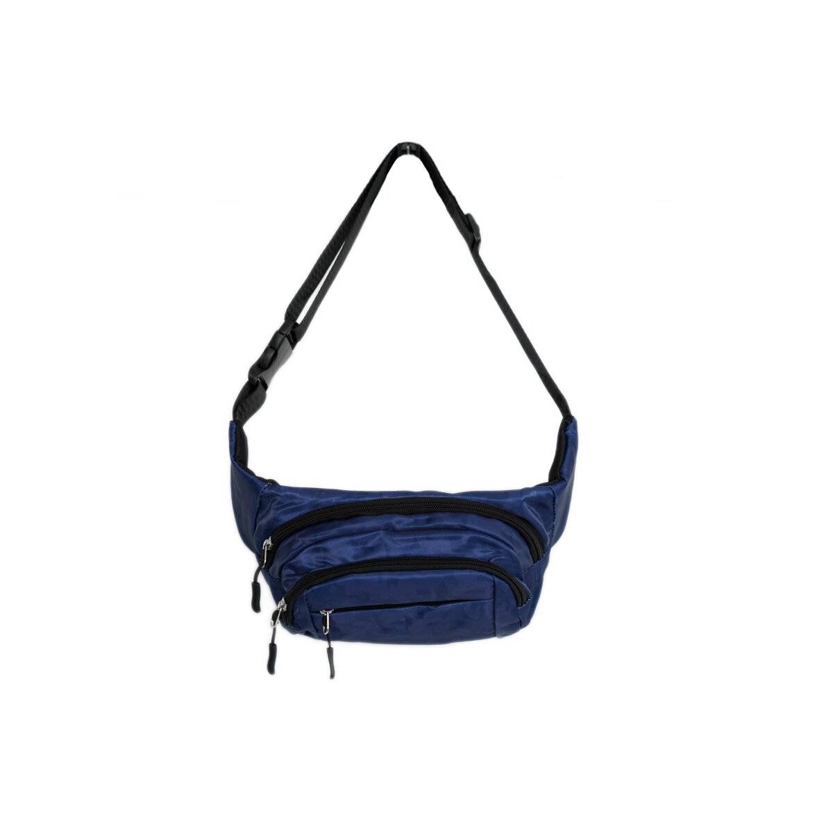 Borsa a tracolla/marsupio in poliestere con 3 scomparti, cerniera sicura, design 10-1