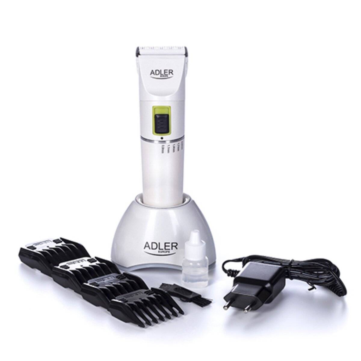 Tagliacapelli Adler AD 2827 con batteria da 2200 mAh e 4 pettini distanziatori - Bianco-3