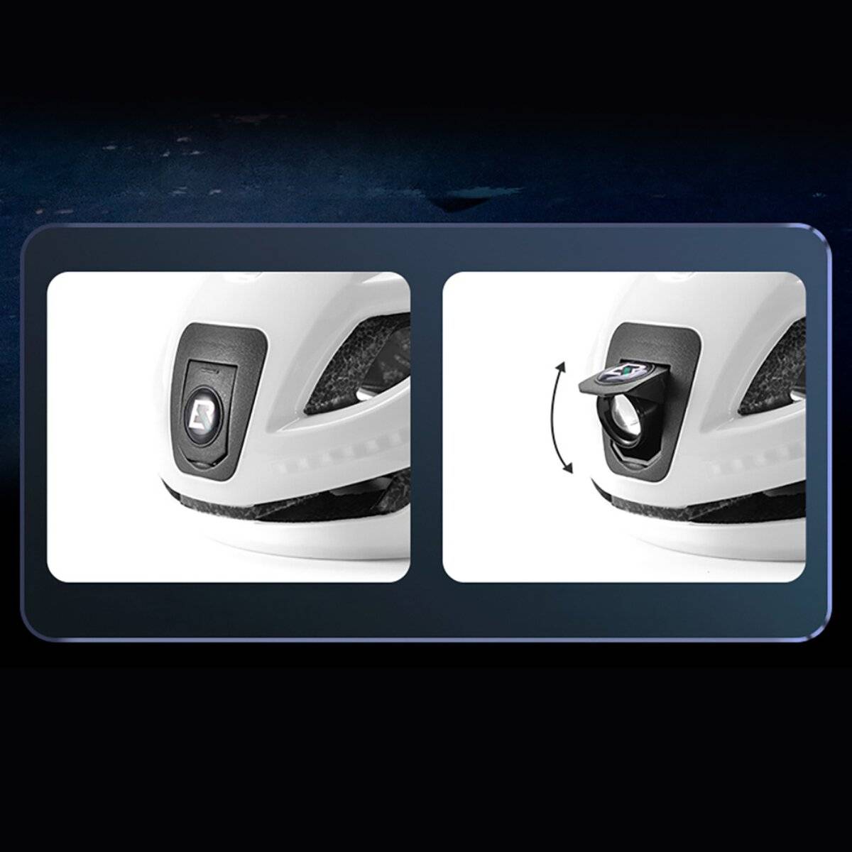Casco da ciclismo Rockbros ZK-077 con illuminazione multidirezionale integrata, taglia 57–61 cm, bianco-3