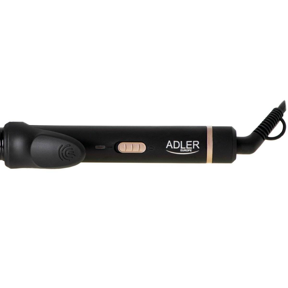 Ferro arricciacapelli Adler AD 2115 con rivestimento in ceramica, clip e cavo girevole - Nero-Oro-4