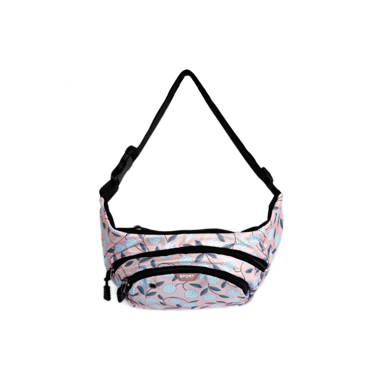 Borsa a tracolla/marsupio in poliestere con 3 scomparti, cerniera sicura, design 5-1