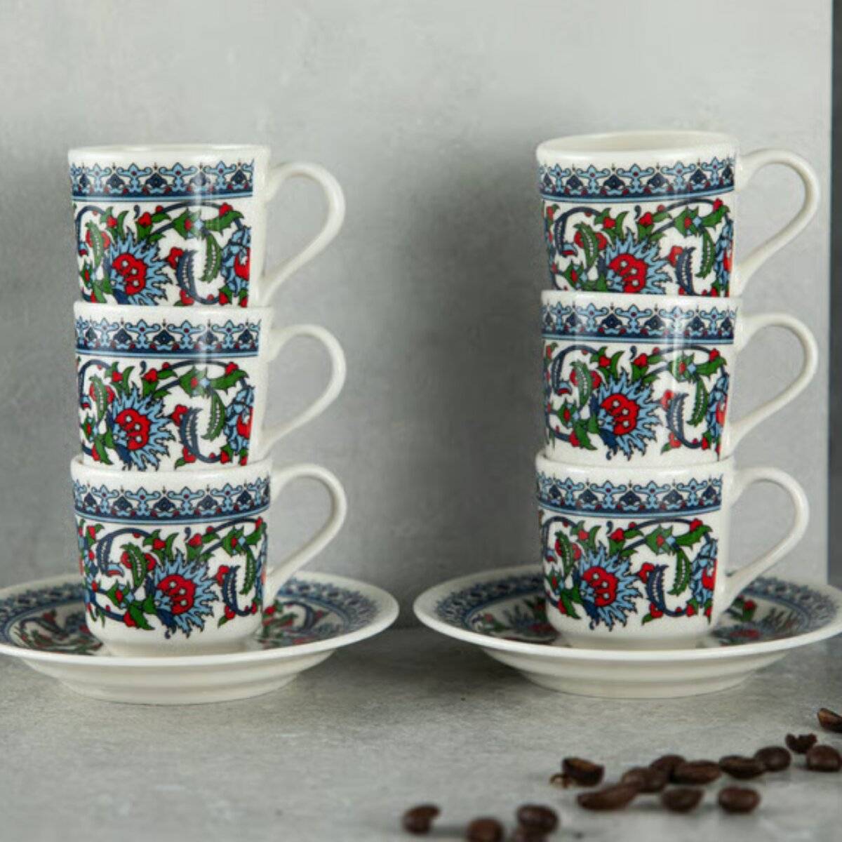 Set di 12 tazzine da moka Korkmaz Topkapi - Design orientale per 6 persone, 70 ml-1