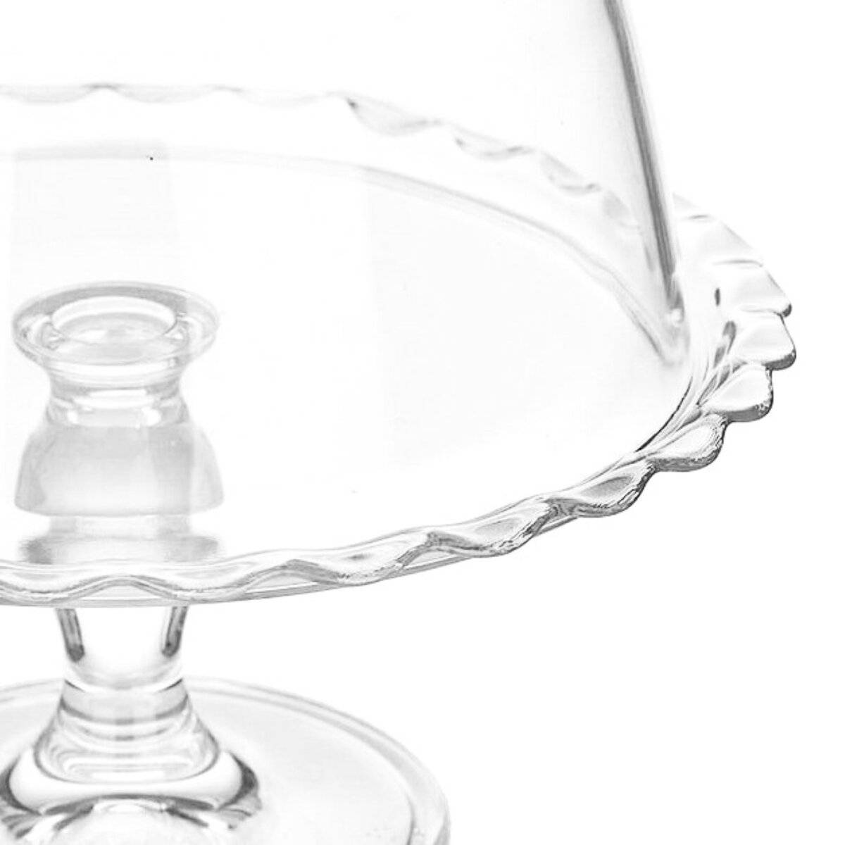 Piatto da portata Pasabahce Petite Patisserie con cupola - 26,5 x 26 cm-3