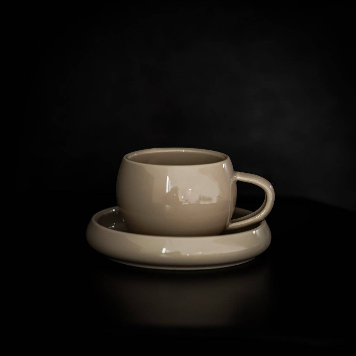 Set da 12 pezzi di tazzine da caffè moka Lissa Bonna con piattini, colore beige.-4